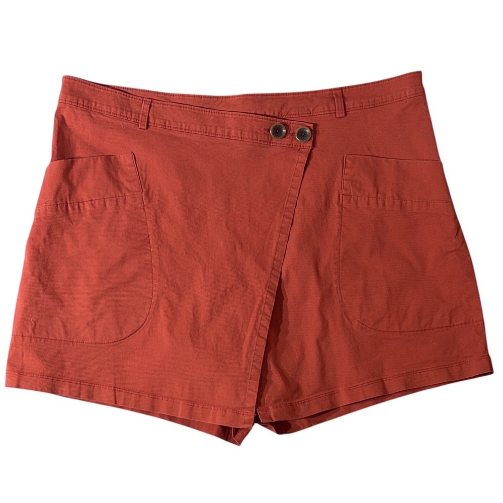 Anthropologie Skort Skirt Shorts Women 20W Burnt Orange Asymmetric Wrap Front